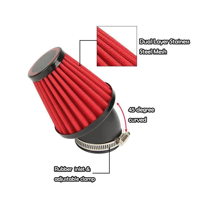 

45 Degree Bend Air Intake Filter For Honda CB 250 CB250N CB250R CB250S CB400 CB400N With Adjustable Clamp Auto Parts