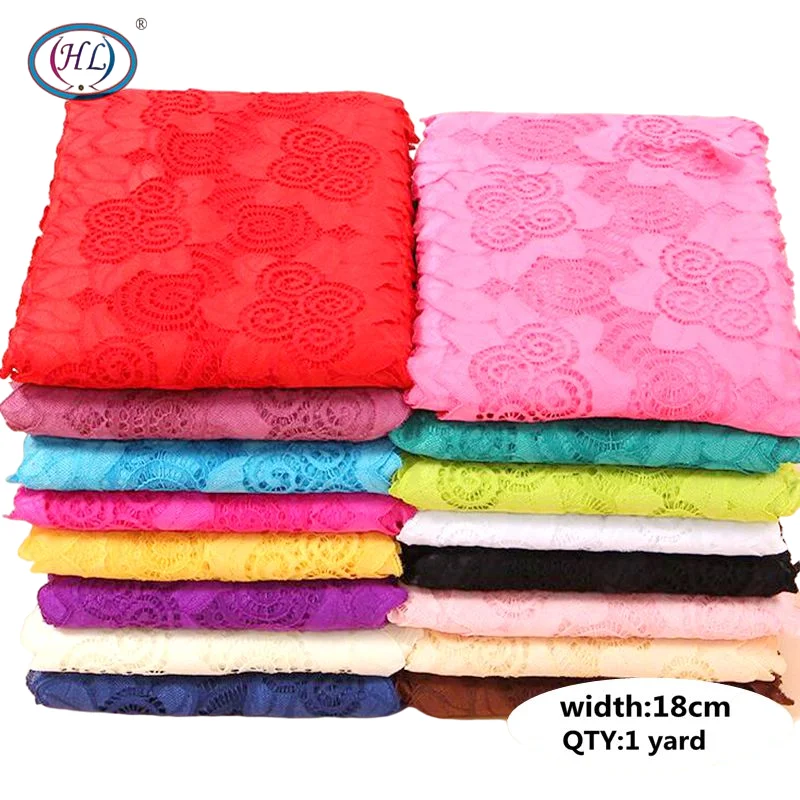 

HL 1 Yard 18CM Width Lace Wedding Dress Home Textile Knitted Spandex DIY Clothing Underwear Sewing Accessories HB011