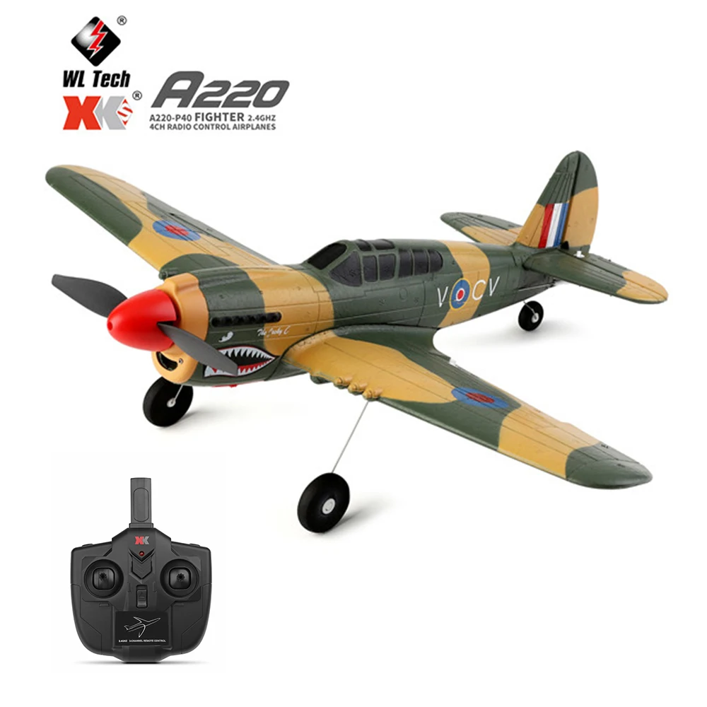 

XK A220 P40 4Ch 384 Wingspan 6G/3D Modle Stunt Plane Six Axis Stability Remote Control Airplane Electric RC Aircraft Outdoor Toy