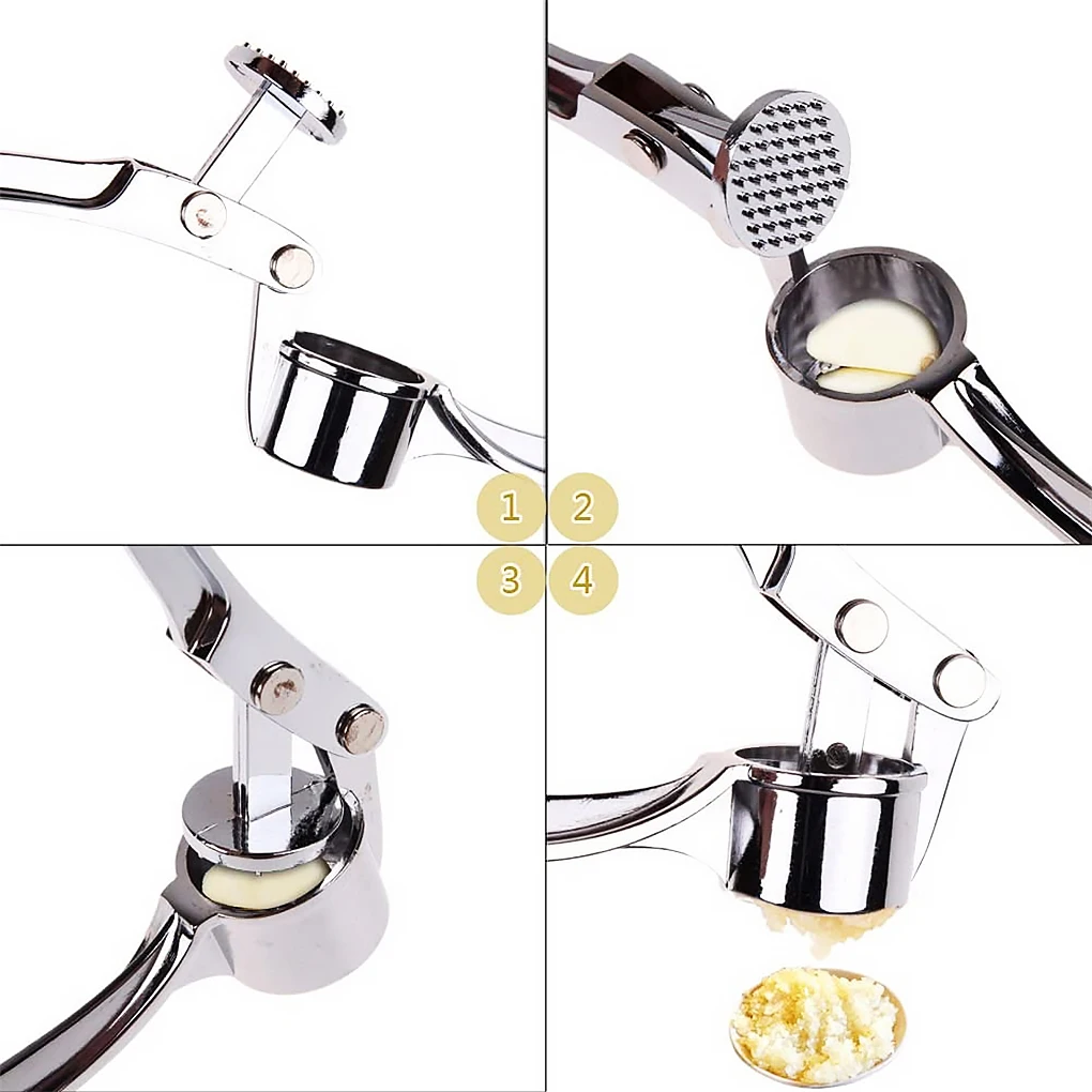 

Stainless Steel Garlic Press Crusher Vegetables Ginger Squeezer Masher Manual Press Kitchen Cooking Crusher Garlic Mincer Tools