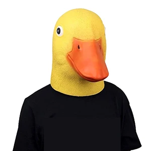 Takerlama симпатичная маска животного Новинка латексная резина жуткая забавная желтая утка головной убор Хэллоуин Вечеринка Косплей Костюм