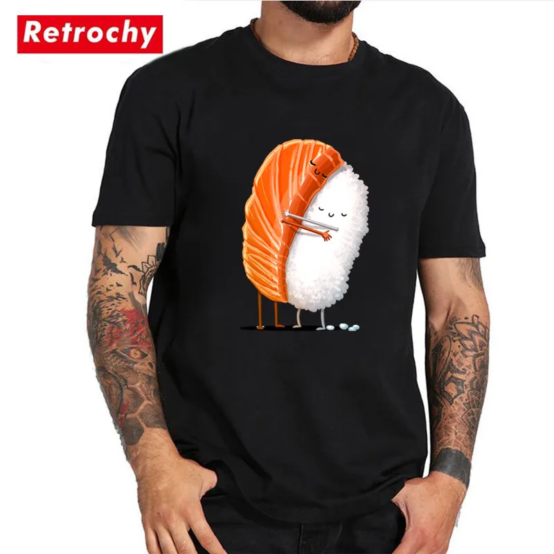 Crazy лосось суши объятия футболки Для мужчин s пользовательские Рубашка с