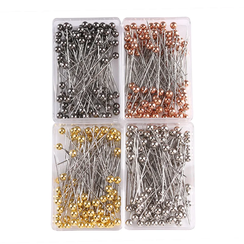 

100pcs/box Safety Pins Colorful Pearl light locating pins DIY patchwork sewing pins positioning needle garment accessory