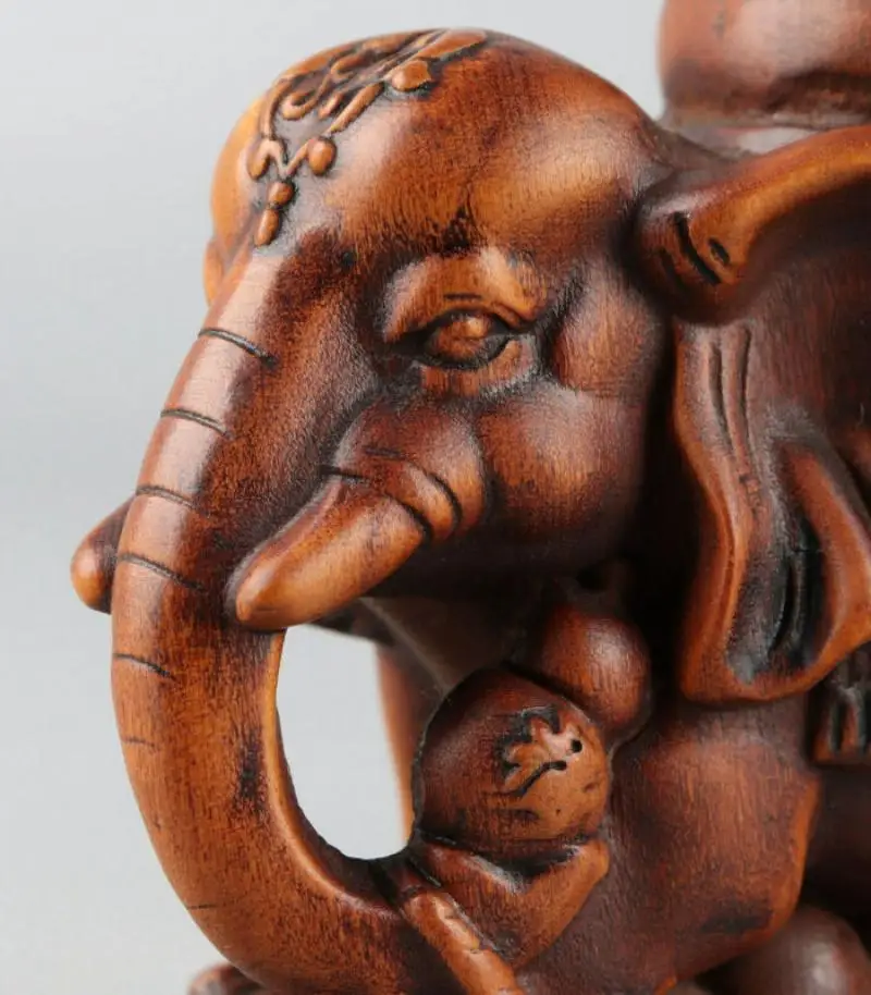 Китайская изысканная ручная резьба в виде слона статуя из бокса h195 | Дом и сад