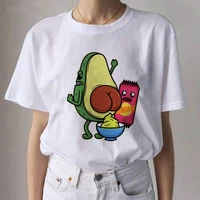 fashion short sleeved t shirt summer womens t shirt top avocado spoof fun printing 2021 summer o neck t shirt casual white