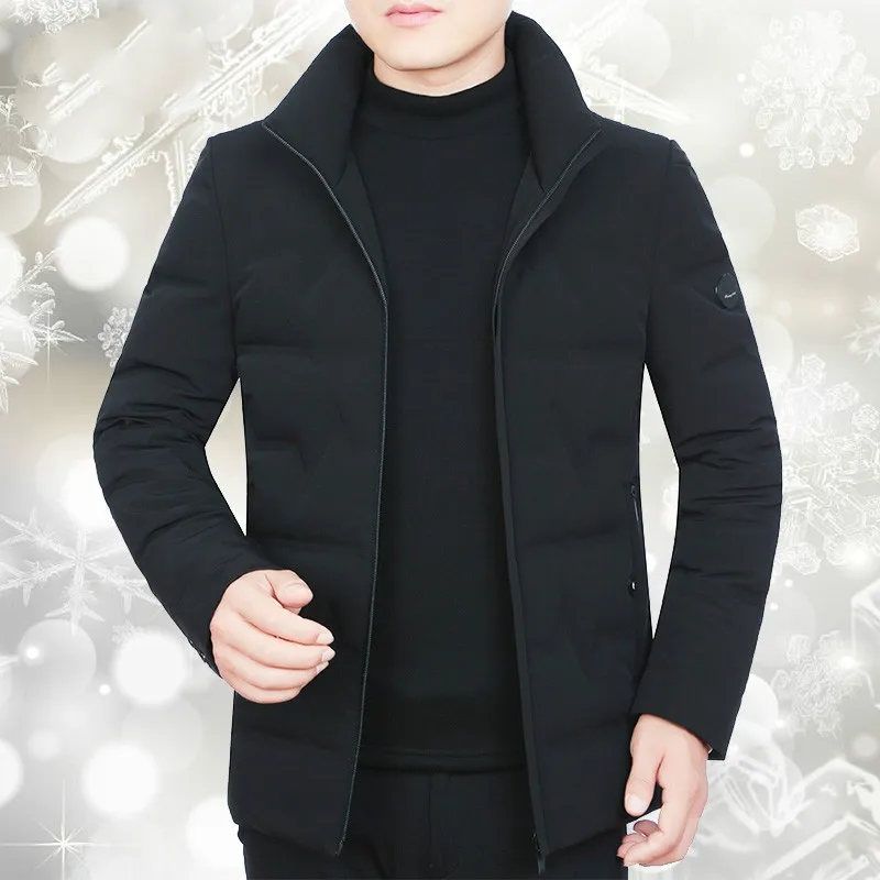 

White Winter Coat Korean Duck Down Fashion Slim Puffer Jacket Men Warm Parka Casaco ZP-G42096 YY1462