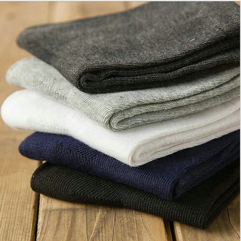 Носки мужские повседневные из хлопкового волокна мягкие абсорбирующие