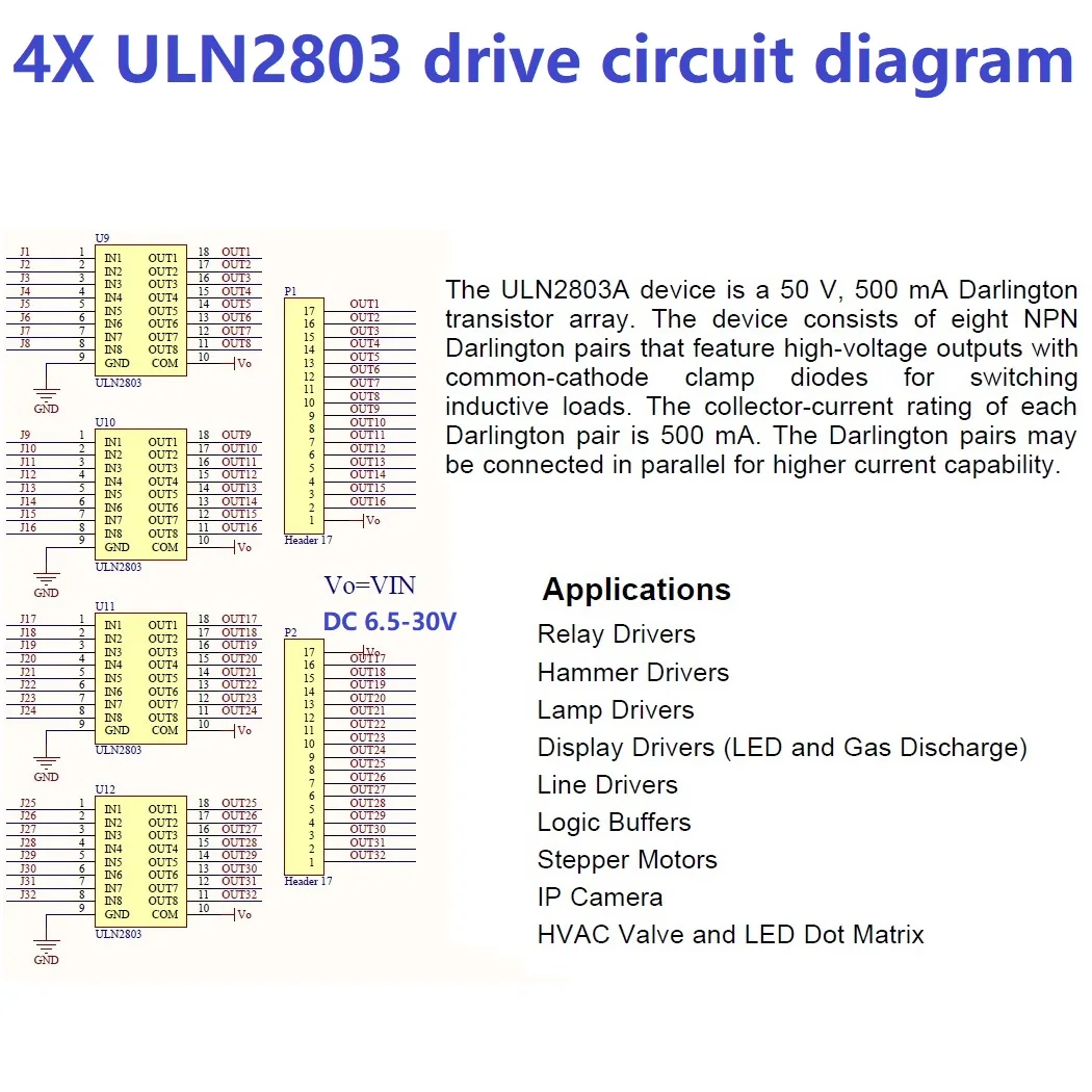2x DC 6 5 30 в 32 канала Modbus RTU RS485 ПЛК IO Плата расширения ULN2803A дарлингтонский транзистор