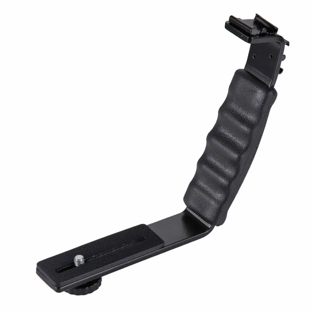 For Video Light Flash DSLR Holder Photography Camera Grip L-Shape Bracket With 2 Side Hot Shoe Mounts r60 | Электроника