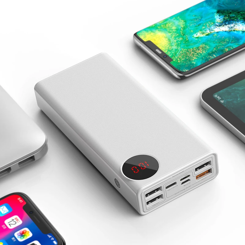 White Power Bank Baseus 30000 мАч Внешний аккумулятор usb type-C PD Быстрая зарядка для iPhone 11 Pro Max samsung Quick Charge 3,0 внешний аккумулятор - Цвет: White Power Bank