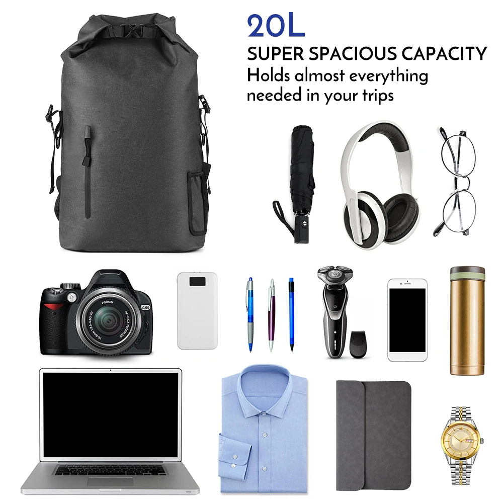 Водонепроницаемая сумка 20 л походный рюкзак уличный спортивный дорожный для