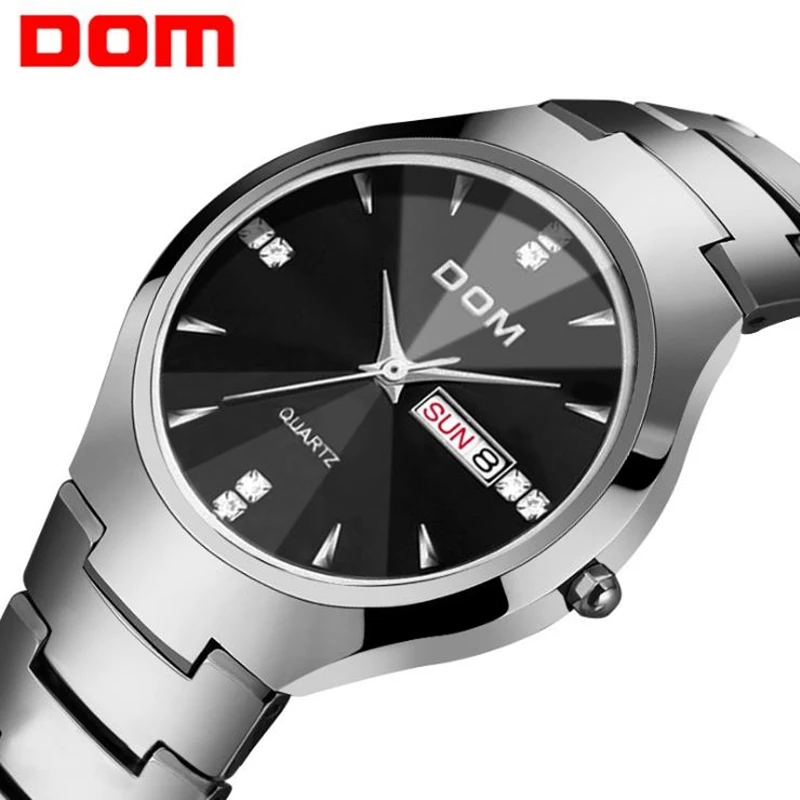 

Watch Men DOM Brand Classical Wristwatch Week Date Calendar Waterproof Business Mens Quartz Watches Gift for Husband W-698-1M2