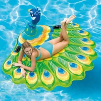 giant inflatable peacock swimming float pool float ride on swimming ring adults children water holiday party toys piscina