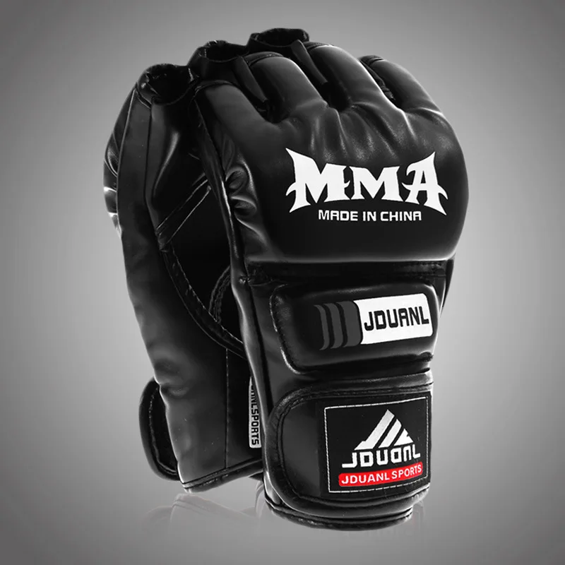 JDUanL ураган Половина Пальца боксерские перчатки ММА Боксерские перчатки UFC боксерские Перчатки тренировочные бои Санда половина пальцев перчатки