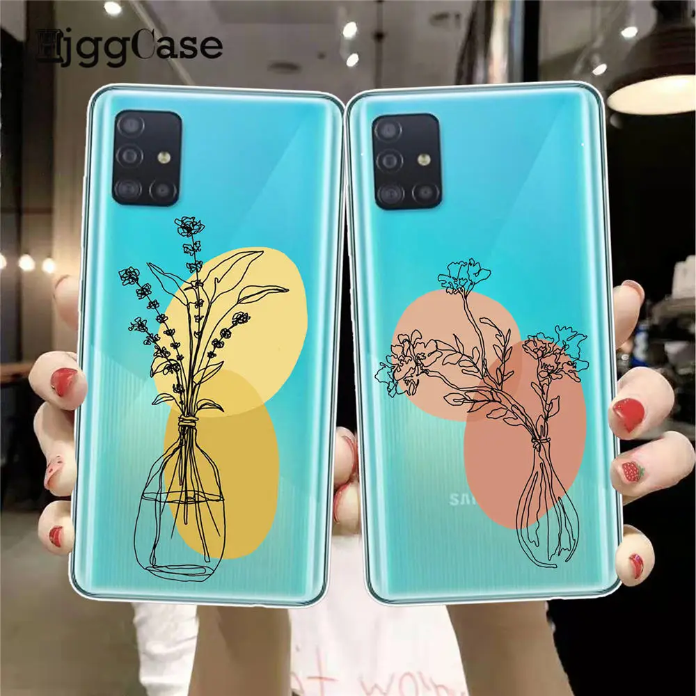 

Simple Plum Blossom Leaf Phone Case For Samsung A51 A71 A72 A52 A50 A31 A41 A10 A40 A70 A30 A20 A11 A21 A32 A42 Soft Cover Capa