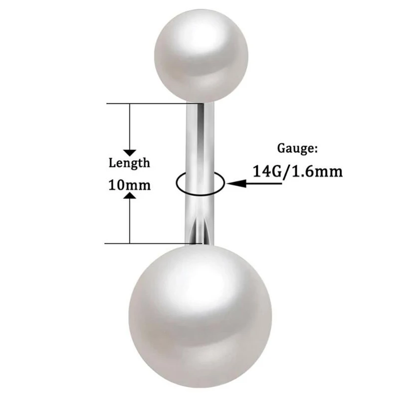 

4Pcs Sexy Dangling Navel Belly Button Ring 14G Double Round Cubic Zirconia 316L Surgical Steel Belly Piercing Jewelry