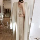 Женский кардиган из искусственной норки и кашемира, осенне-зимний мягкий Свободный вязаный кардиган, верхняя одежда, офисный женский элегантный вязаный свитер