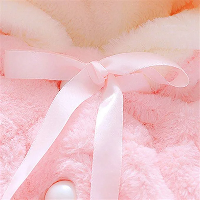 TOPATY Newborn Infant Baby Girl Faux Fur Warm Winter Hooded Cape Cloak Hoodie Coat Free Shipping |