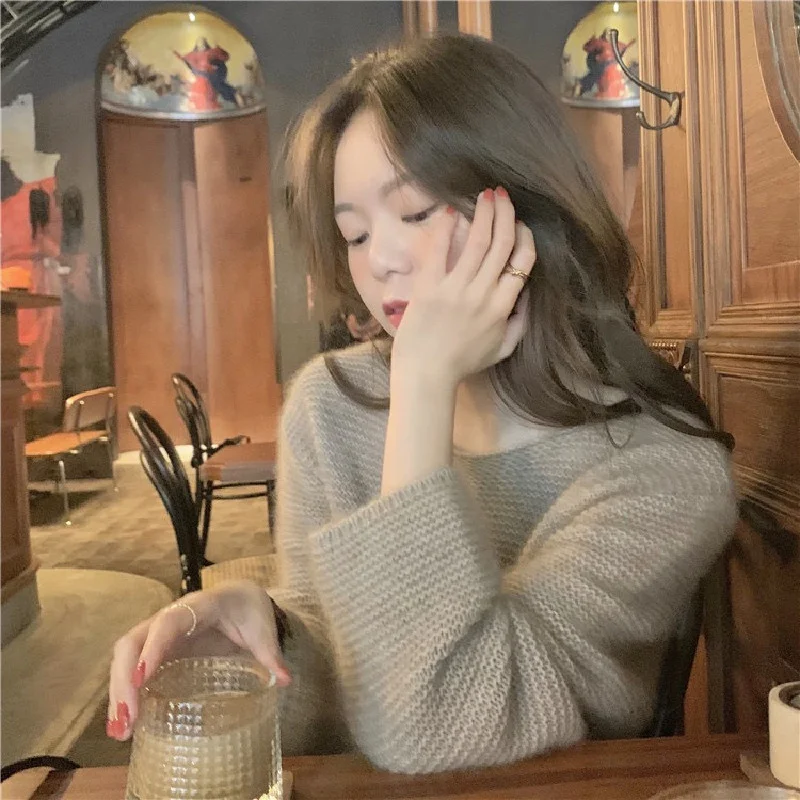 

2021 Autumn Winte Sweater Women Tops Knitted Pullover Korean Style Cardigan Soft Warm Pull Thick Outwear