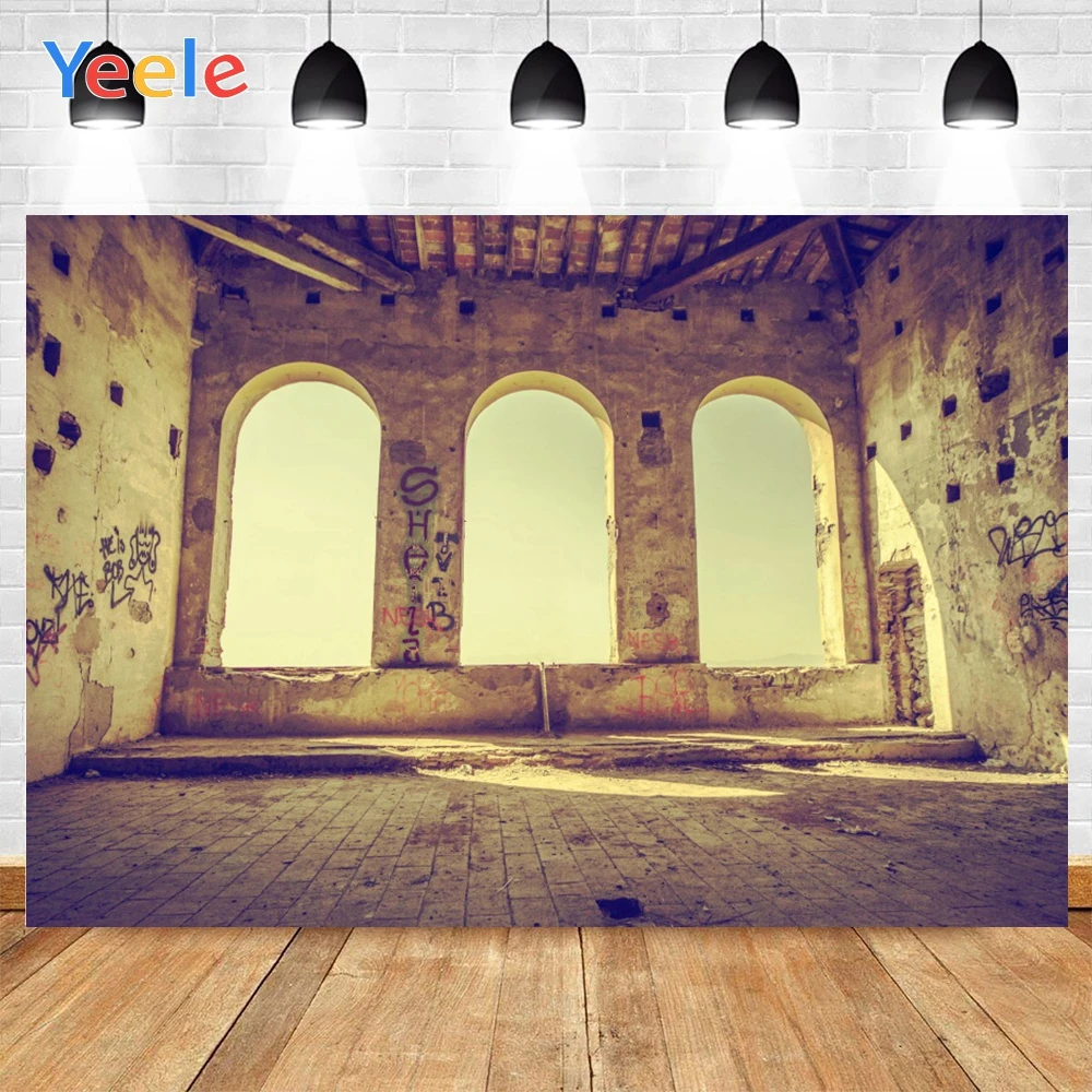 Фон для фотосъемки Yeele с изображением кирпичного дома граффити арки окна
