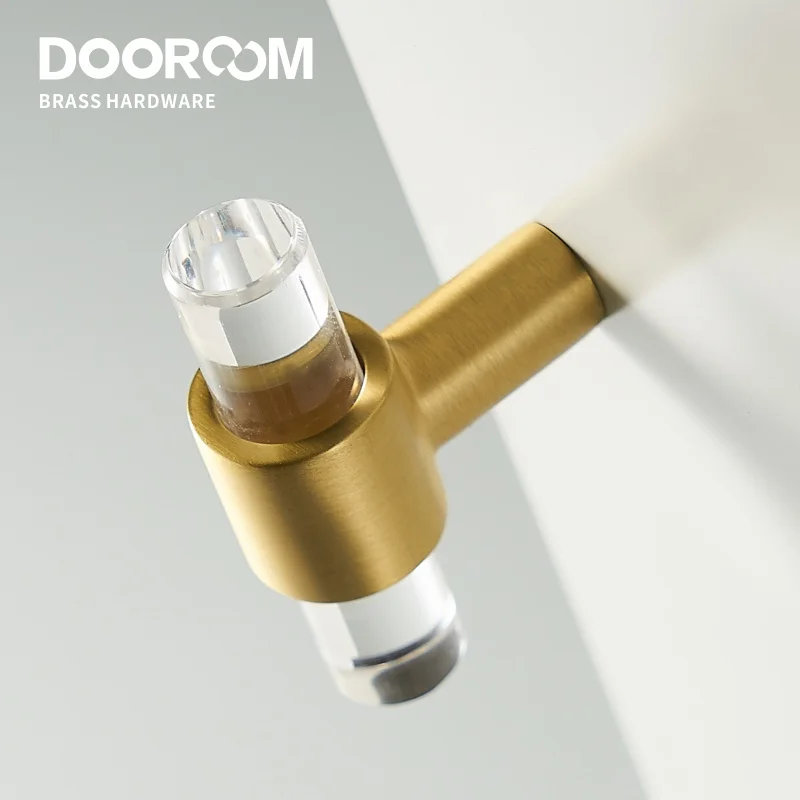 Ручки для мебели Dooroom из латуни и акрила современные модные длинные ручки шкафа