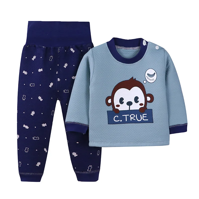 

ZWY1498 Spring Autumn Children Sports Clothing Sets Boys Girls Printed Pants 2pcs Outfits Kids Casual Pockets Tracksuit Clothes