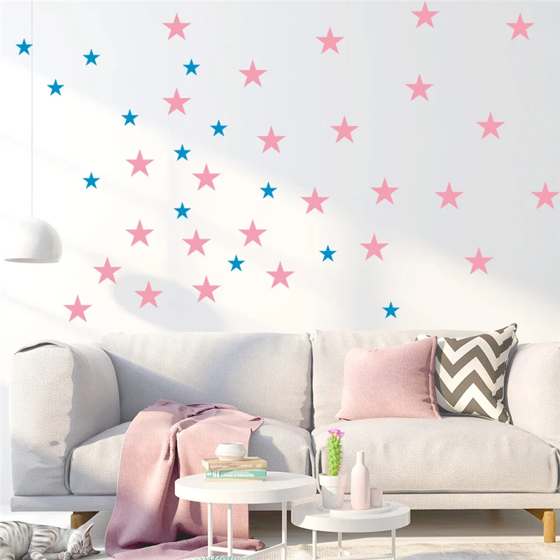 Красочные пятиконечные звезды наклейки на стену спальня детская домашний Декор