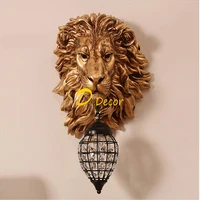 crystal wall lights french luxury lion animal shade led wall lamp home decor kitchen wall light indoor lighting wall sconce lamp