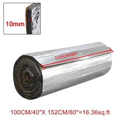 10mmx100cmx152cm UXCELL 6 мм/10 мм толщиной PE алюминиевой фольги двери автомобиля капот Аудио Звук Deadener теплоизоляция увлажнения коврик - Название цвета: 10mmx100cmx152cm