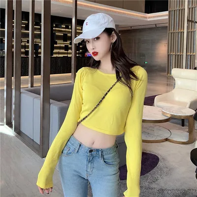 

hanNEW Summer 2020 new solid color short sunscreen shirt simple temperament