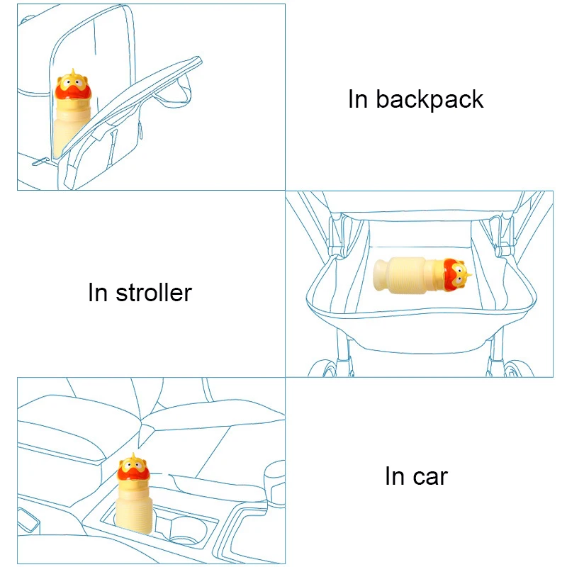 

Portable Travel Toilet Cartoon Bottle Baby Outdoor Toilet Potty Training Pot Kids Urinal Adult Car Toilet Flexible Easy Clean