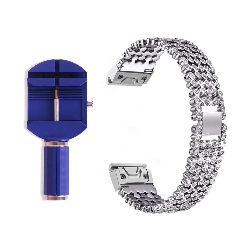 Silver 5-Ponit Bling YOOSIDE Fenix 6S Quick Fit Женский браслет 20 мм Кристалл Bling часы из металлического сплава ремешок для Garmin Fenix 5s/5s Plus - Цвет: Silver 5-Ponit Bling
