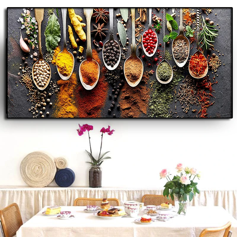 Kitchen Spices Poster Painting Modern Food Printed on Canvas Wall Art Picture Cuadros for Home Restaurant Posters Decor | Дом и сад