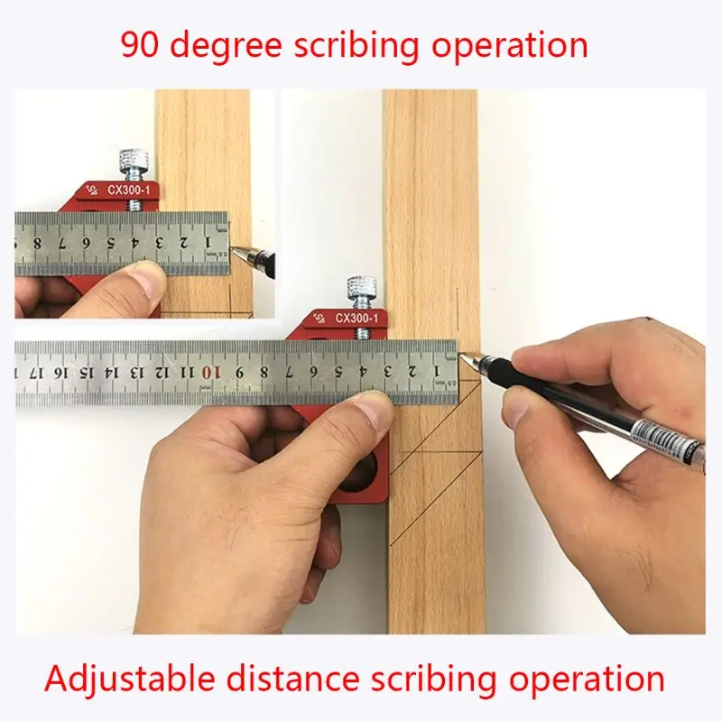 

Aluminum Alloy 300mm Scale CX300-2 Scribe Tape Woodworking Scratcher Ruler