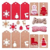 200 pcs paper tags kraft christmas gift tags hang labels with snowflake christmas tree design for christmas diy art gift