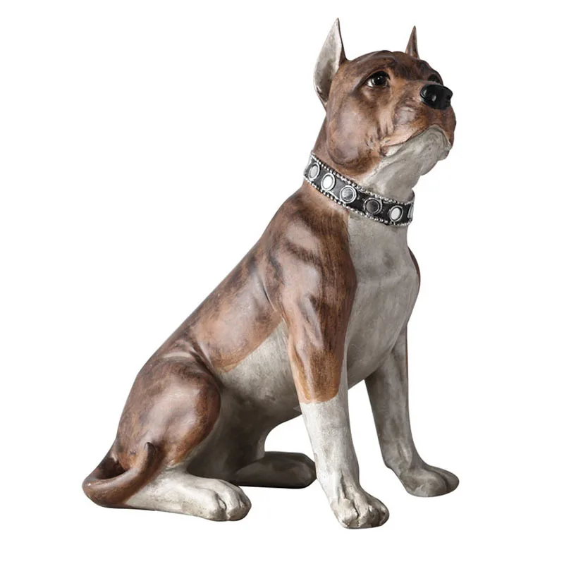 Современная имитация фигурки бульдога собака скульптура Смола ремесло статуя