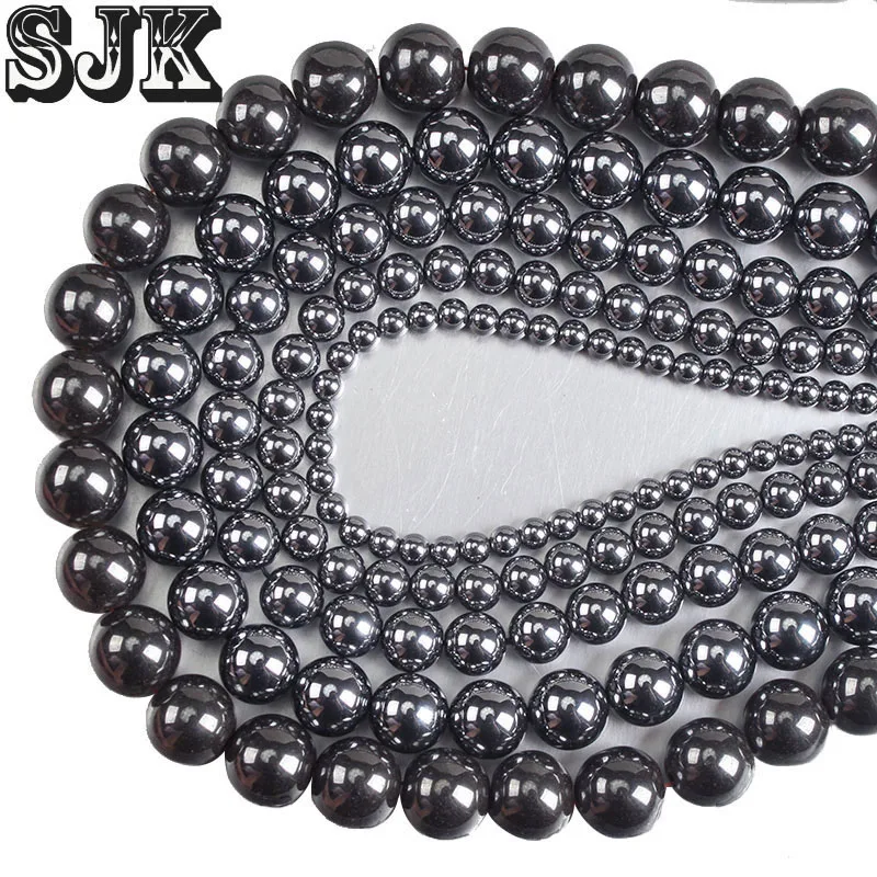

Бусины из натурального черного блестящего тергерца, круглые бусины-разделители россыпью для изготовления ювелирных изделий, аксессуары дл...
