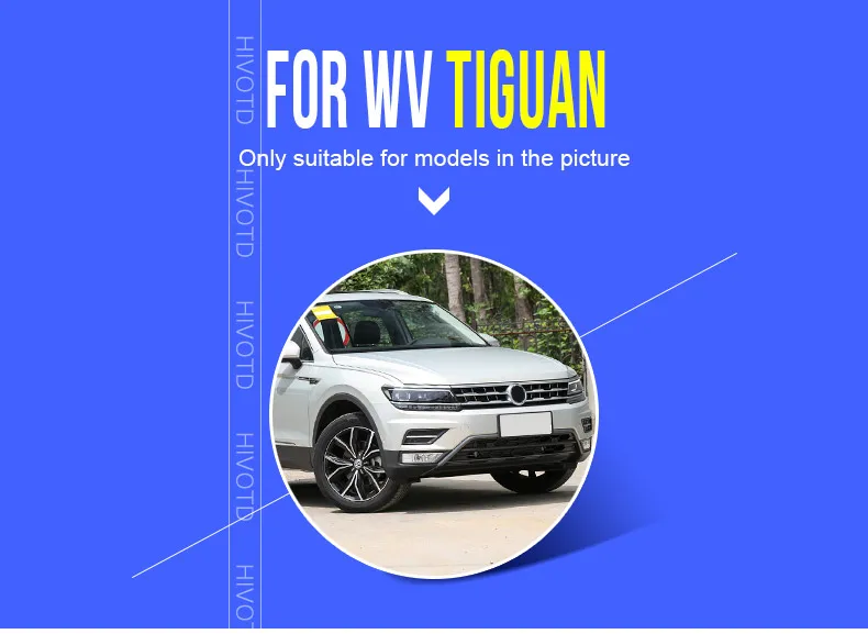 Hivotd для VW tiguan Mk2 хромированное углеродное волокно, накладка на руль автомобиля, наклейки для интерьера, аксессуары для стайлинга автомобилей