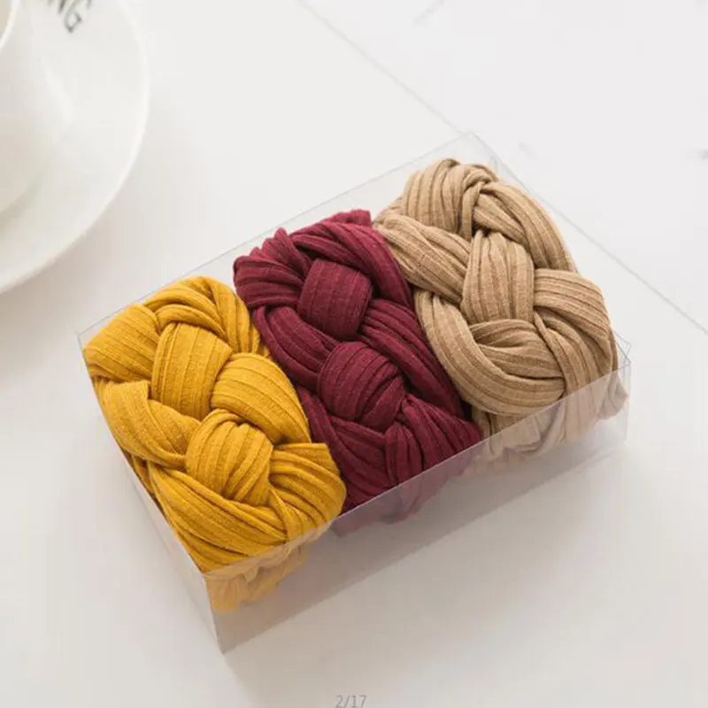 

New Washing Face Knitted Headand Twisted Cotton Headbands Top knot Headwrap Striped Elastic Hairbands for women Hair accessories