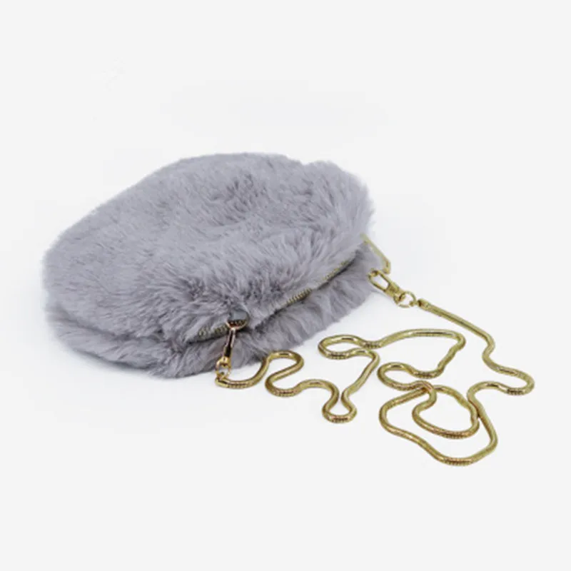 

Faux Fur Shoulder Bags For Women 2019 Winter Warm Crossbody Messenger Bag Female Travel Solid Color Handbags