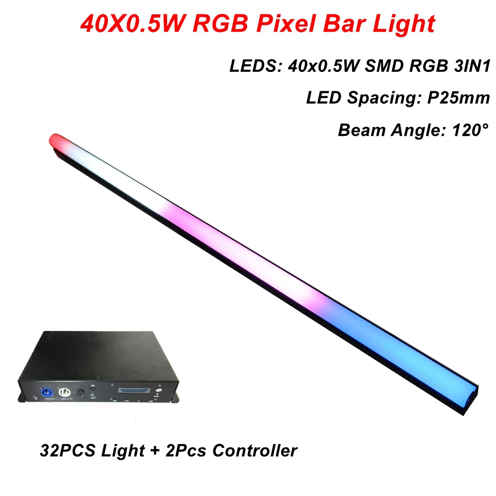 32 шт. с 2 контрольный Лер 40X0 5 Вт RGB светодиодная Пиксельная трубка настенная шайба