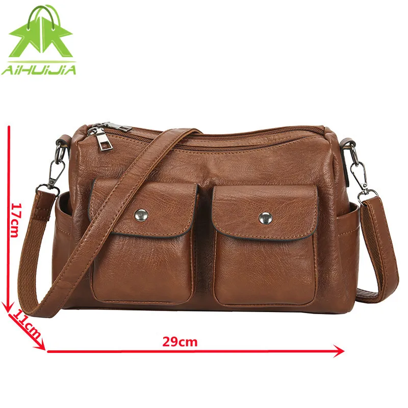 

Fashion Large Capacity Ladies Shoulder Bag 2021 The New High Quality Pu Leather Solid Color Handbag Simple Travel Messenger Bags