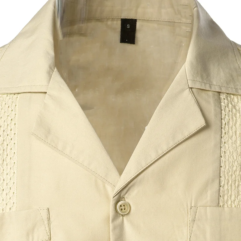 Белая рубашка Guayabera мужская с вышивкой тканая на кнопках Пляжная 2XL|Повседневные