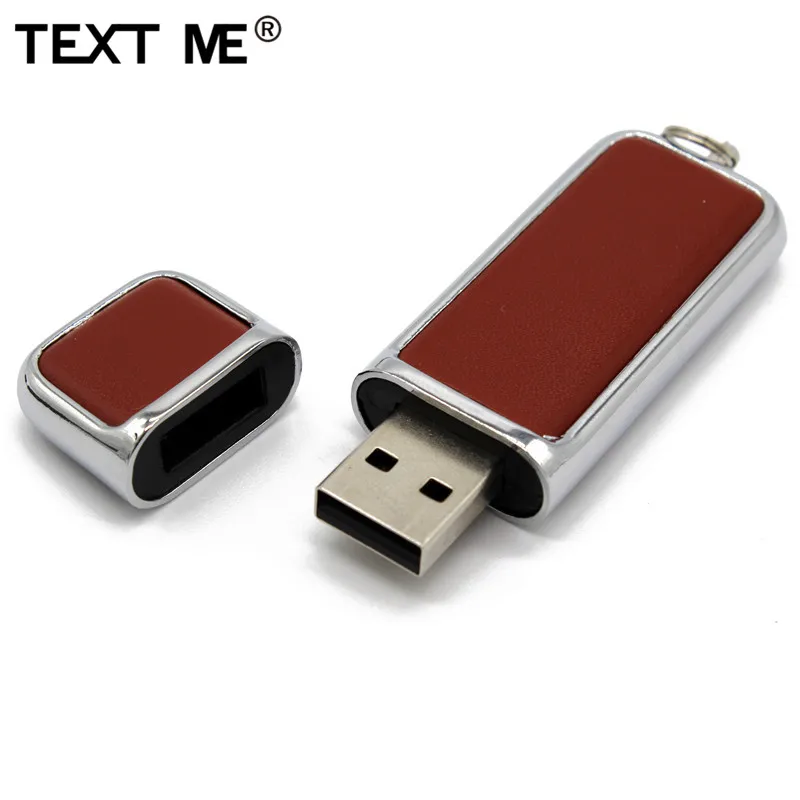 TEXT ME коричневый черный 2 цвета кожа с брелоком модель 4 ГБ 8 usb флеш накопитель 0 16 32