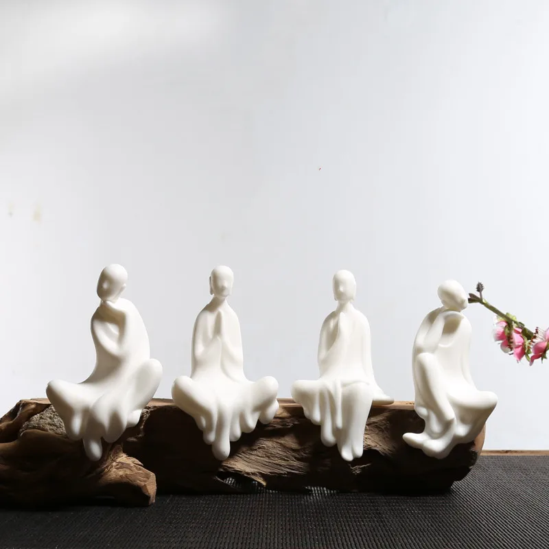 Креативные китайские керамические фигурки из белого нефрита ручной работы