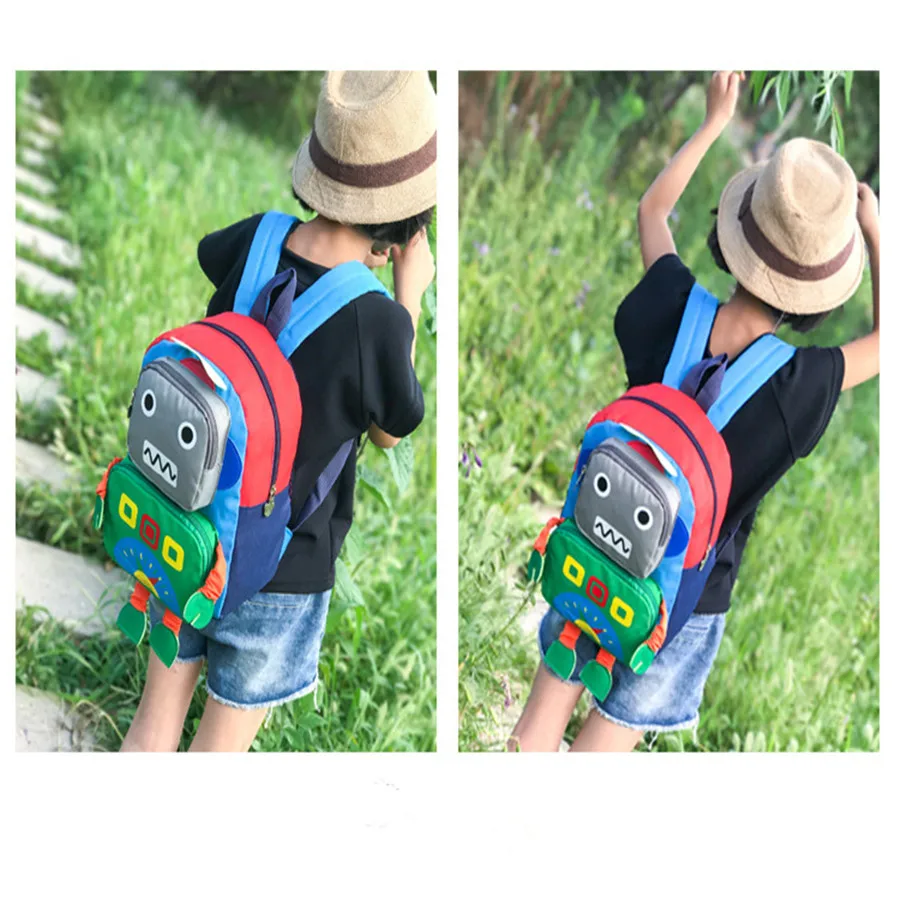 Детский Школьный рюкзак с мультипликационным роботом для детского сада рисунком