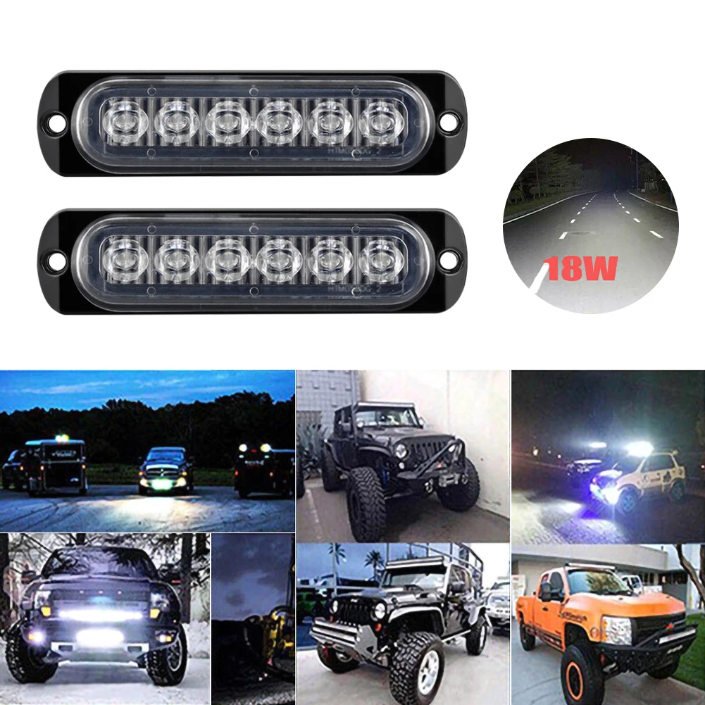

1pc/2pcs DC 12V-24V Truck Trailer Side Marker Indicators Light 6 LEDs Warning Lights For Car SUV Van Truck.Strobe Light