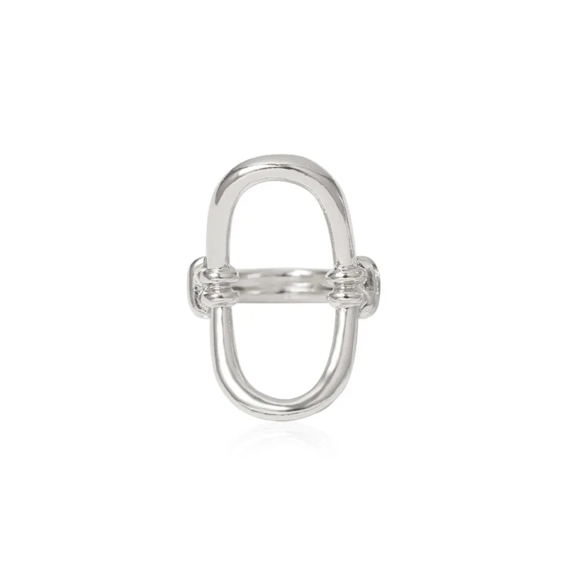 AE-CANFLY Minimalist Stylish Personality Geometric Rings for Female Punk Fashionable Metal Curved O Shaped | Украшения и