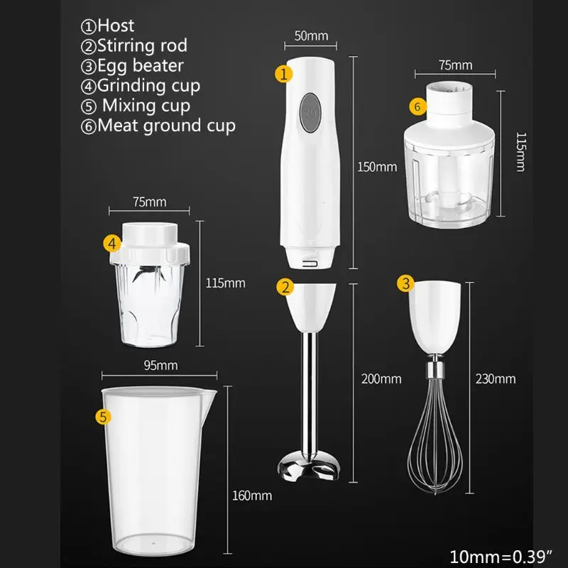 Electric Handheld Blender Set 4-in-1 Hand Mixer Multifunctio