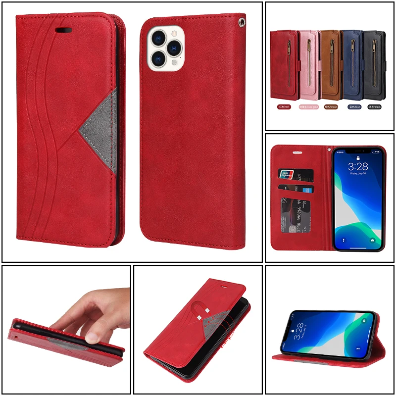 

Cases For Apple iPhone 13 12 Mini 11 Pro Max SE 2020 Leather Phone Case For iPhone X XS XR Max 8 7 6 Plus Wallet Card Slot Cover